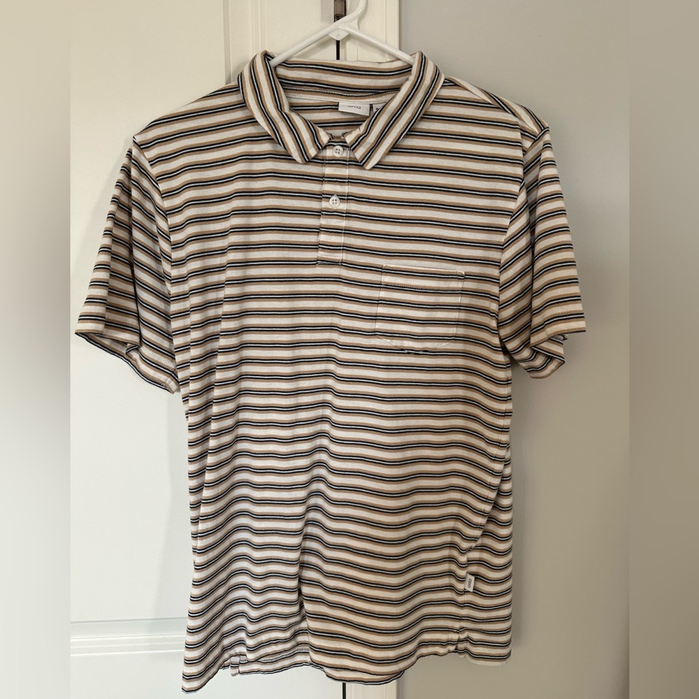 Onia Men’s Striped Polo. Size Medium.